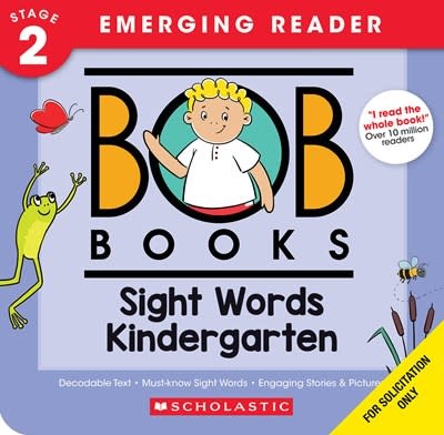 Scholastic Inc. Bob Books - Sight Words Kindergarten Box Set | Phonics, Ages 4 and up, Kindergarten, Flashcards (Stage 2: Emerging Reader)