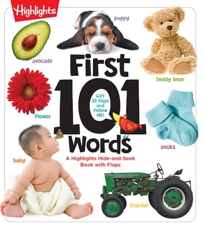 Highlights Press First 101 Words: Hidden Pictures Lift-the-Flap Board Book, Learn Animals, Food, Shapes, Colors and Numbers, Interactive First Words Book for Babies and Toddlers