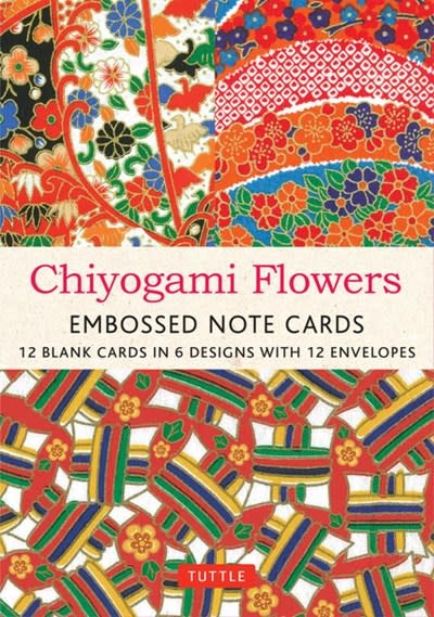 Tuttle Publishing Chiyogami Flowers Embossed Note Cards - 12 Cards: 12 Blank Cards in 6 Lovely Designs (2 each) with 12 Patterned Envelopes in a Keepsake Box