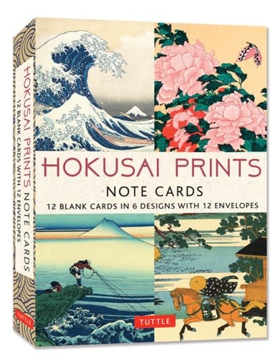 Tuttle Publishing Hokusai Prints Note Cards - 12 Cards: 12 Blank Cards in 6 Lovely Prints (2 each) with 12 Patterned Envelopes in a Keepsake Box