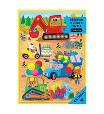Mudpuppy Construction Site Birthday Greeting Card Puzzle