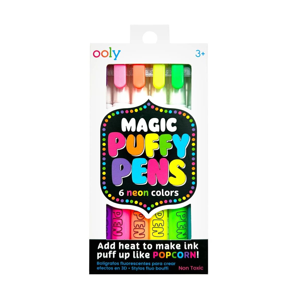 Ooly Magic Neon Puffy Pens (Set of 6)
