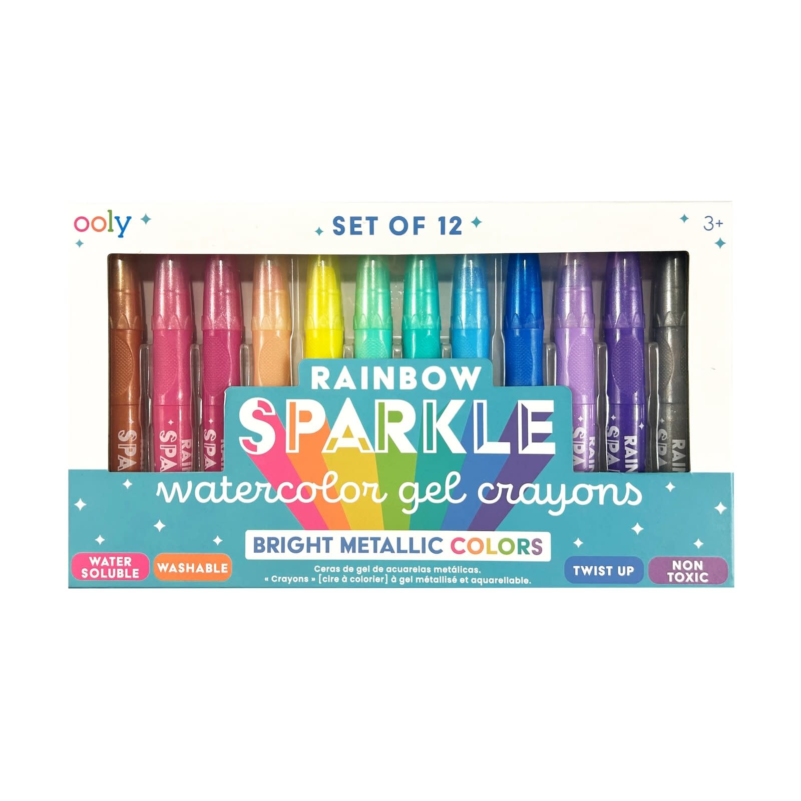 Ooly Rainbow Sparkle Watercolor Gel Crayons (Set of 12)