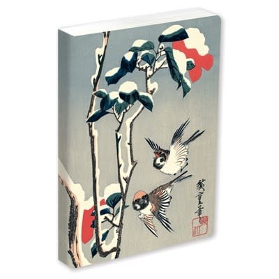Tuttle Publishing Journal Sparrows and Camellia in Snow by Hiroshige, Lined PB: Blank Lined 144 Page A5 Notebook