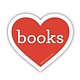 Heart Books Sticker