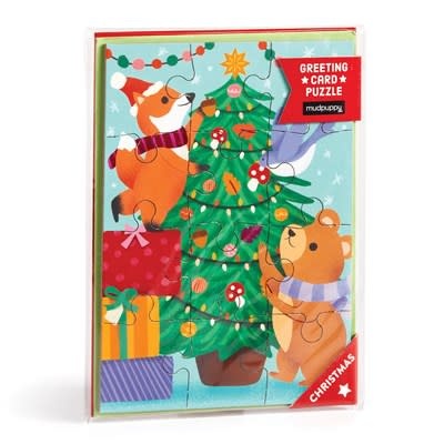 Mudpuppy Christmas Critters Greeting Card Puzzle