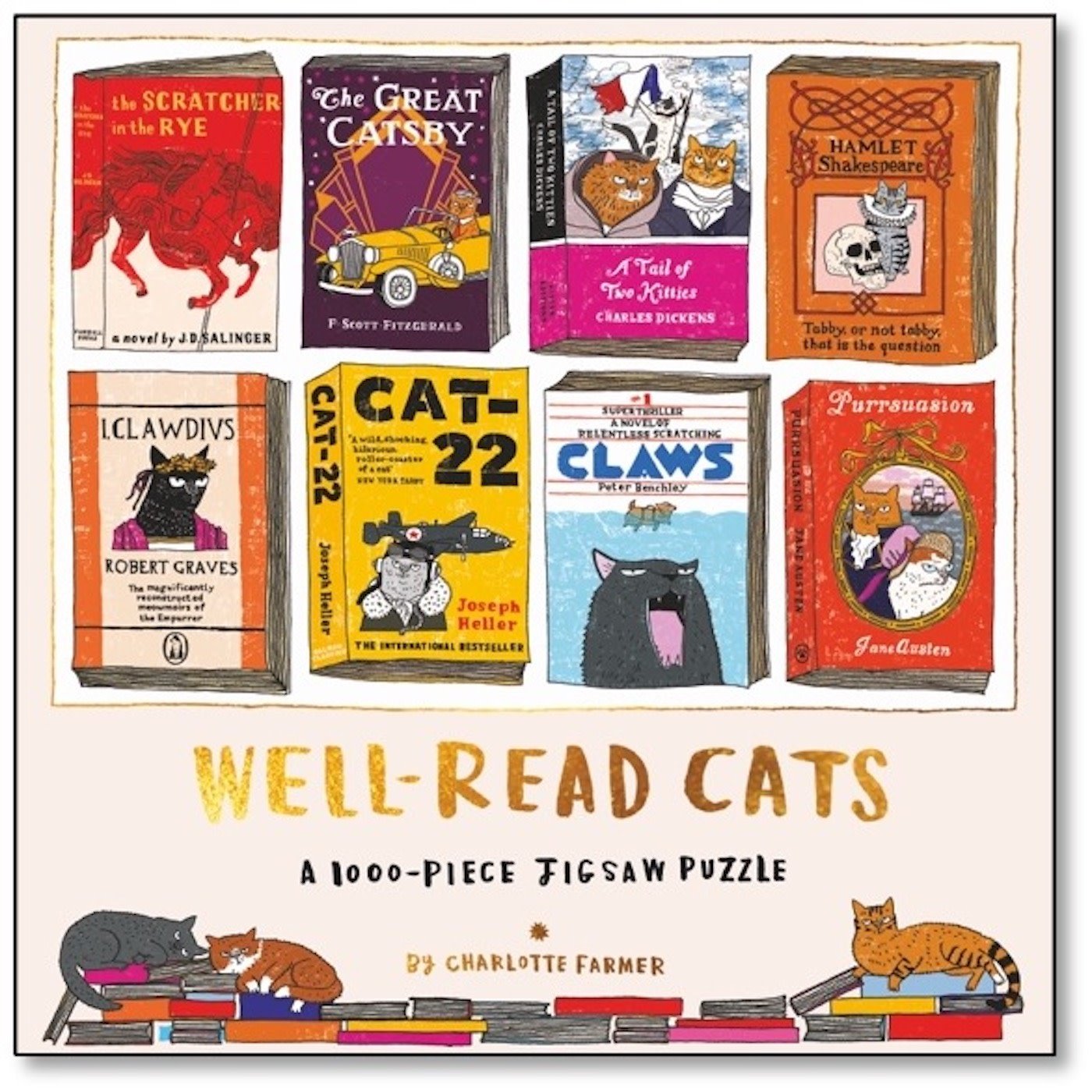 Well-Read Cats (square box format): A 1000-piece Jigsaw Puzzle by Charlotte Farmer