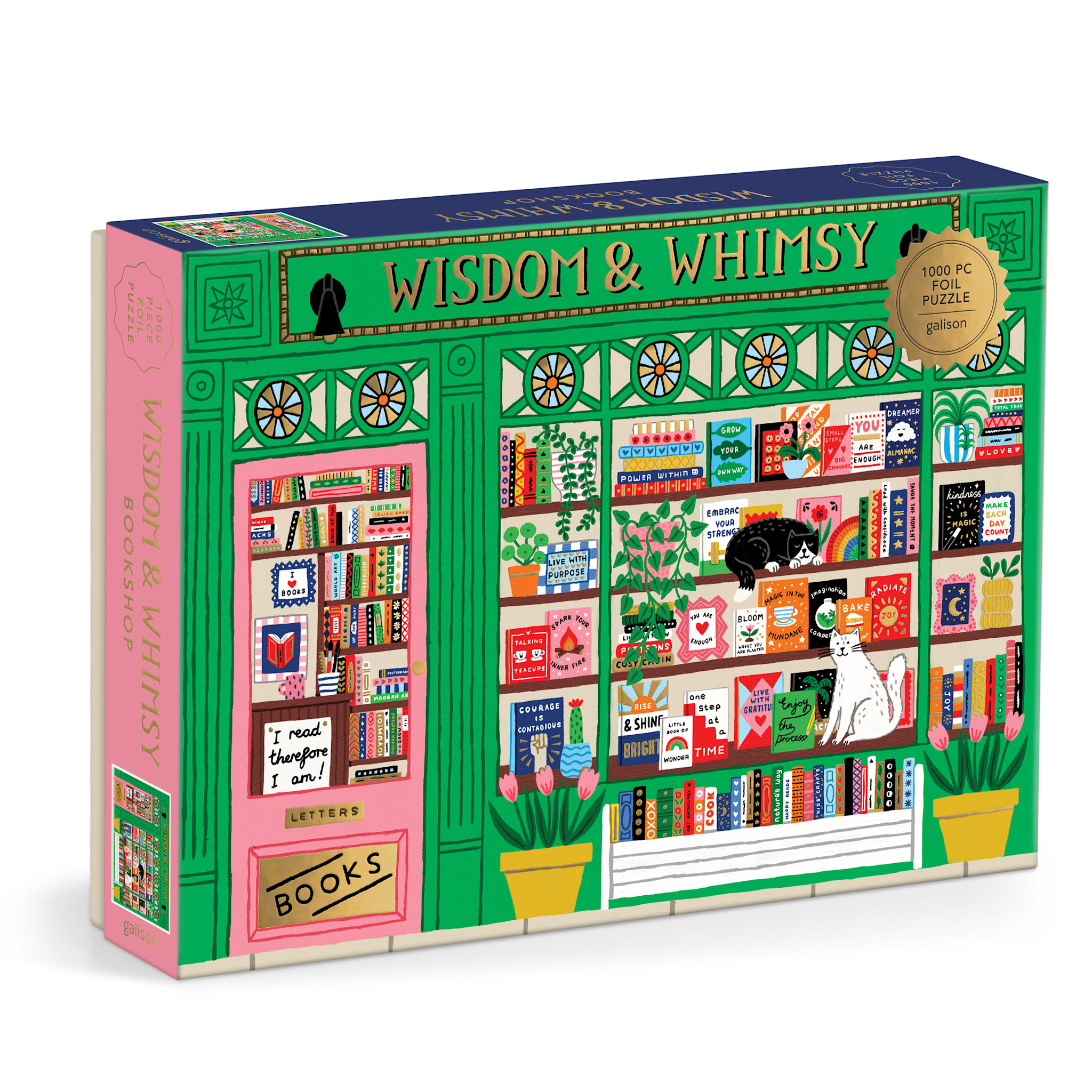 Galison Wisdom & Whimsy Bookshop 1000 Piece Foil Puzzle