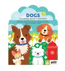 Dogs Coloring Book + Stickers