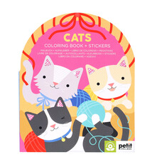 Cats Coloring Book + Stickers