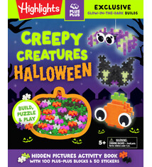 Highlights Press Creepy Creatures Halloween: Build, Puzzle & Play: Hidden Pictures Activity Book with 100 Plus-Plus Blocks & 50 Stickers