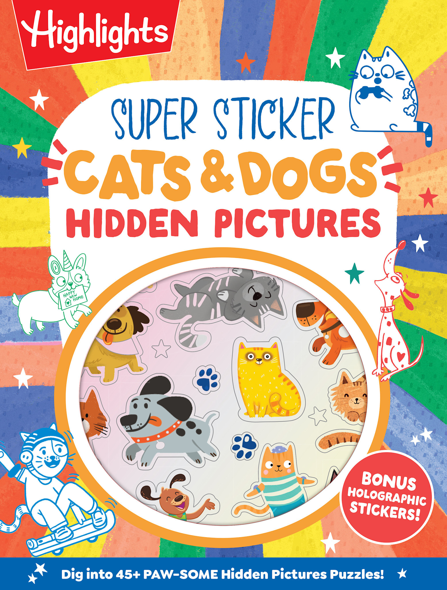 Highlights Press Super Sticker Cats & Dogs Hidden Pictures