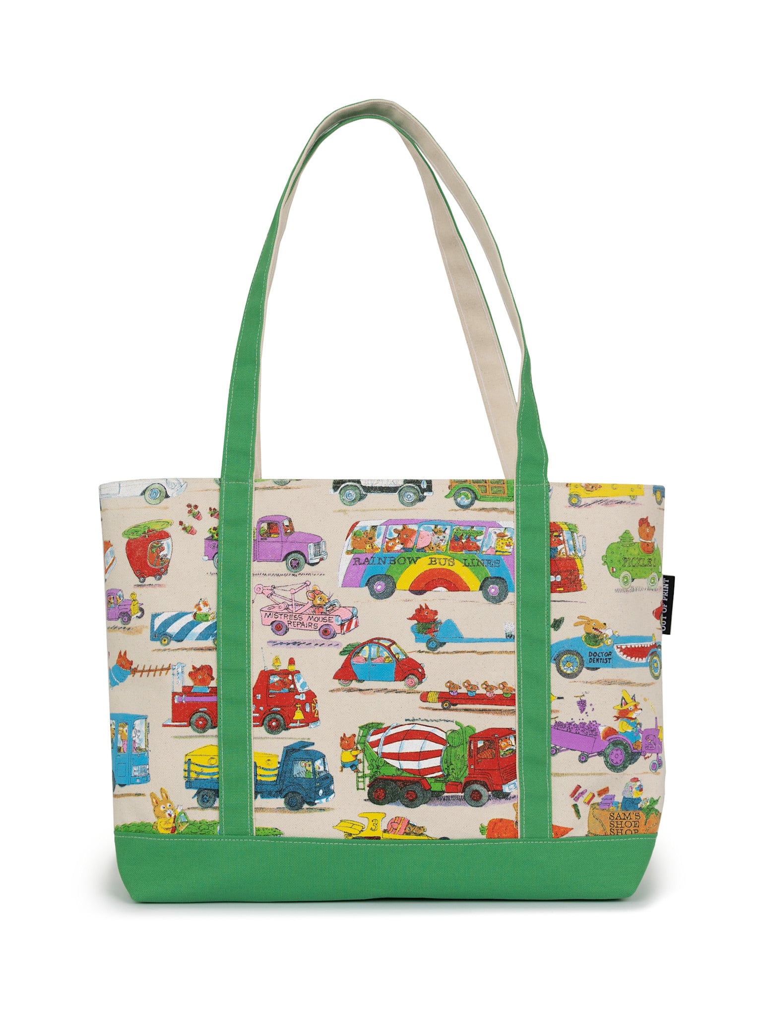 Out of Print Richard Scarry: Cars and Trucks and Things That Go Large Zippered Tote