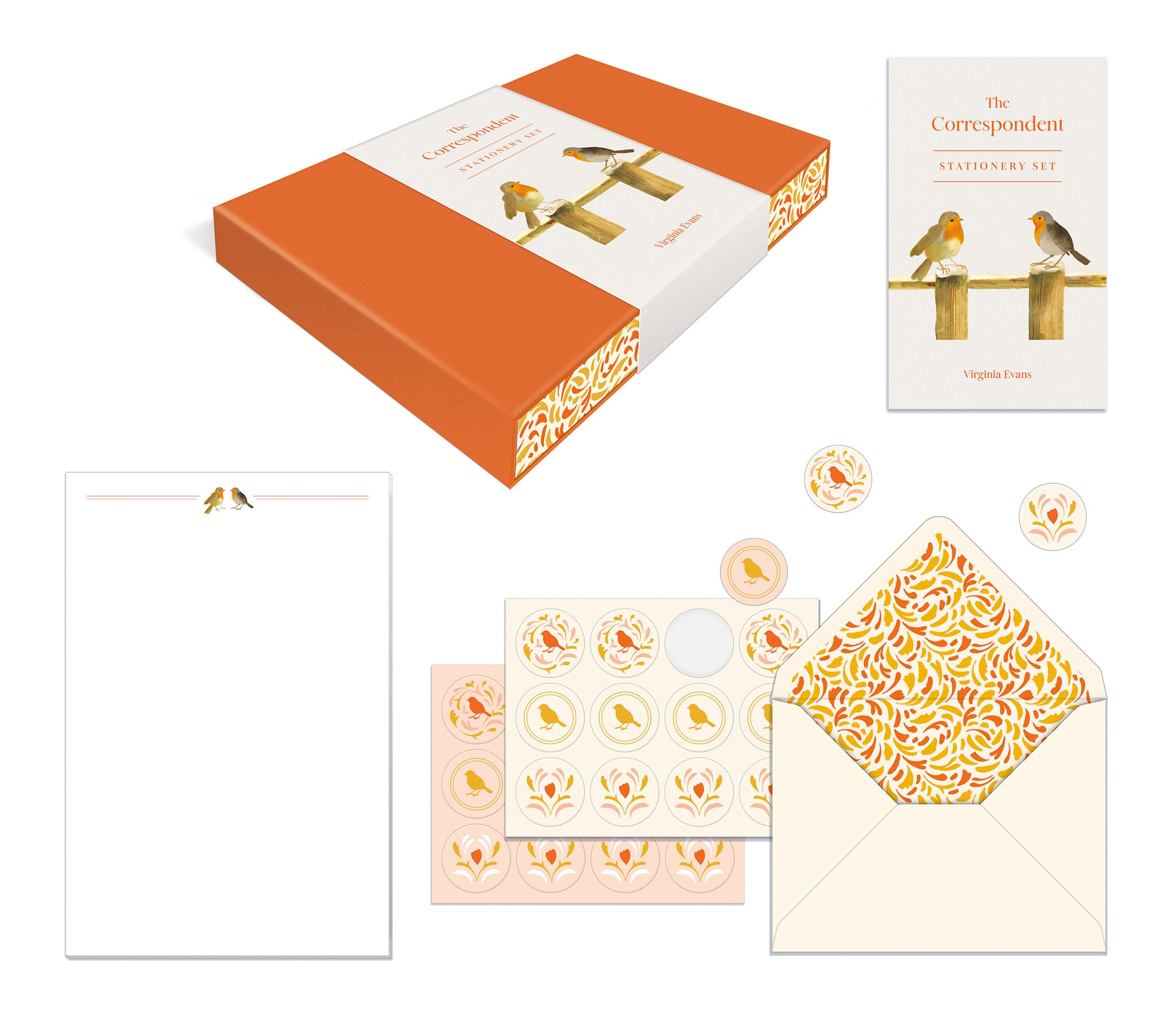 Clarkson Potter The Correspondent Stationery Set (Boxed Stationery): 20 Sheets of Writing Paper, 20 Matching Envelopes, and 24 Envelope Sticker Seals