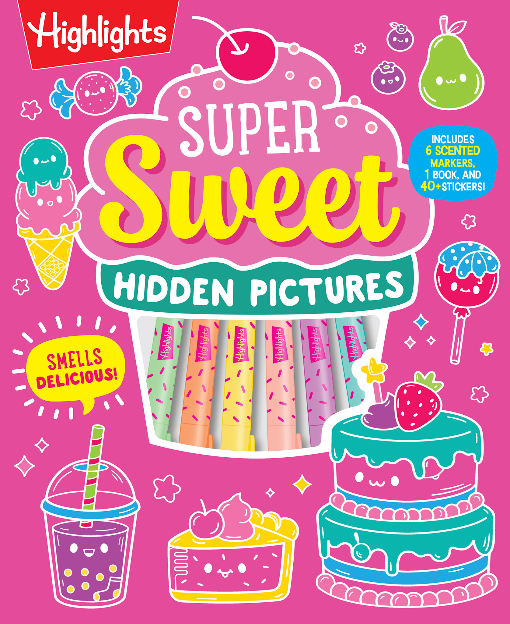 Highlights Press Super Sweet Hidden Pictures: A Scented Marker Seek-and-Find Coloring Activity Set for Ages 6-9