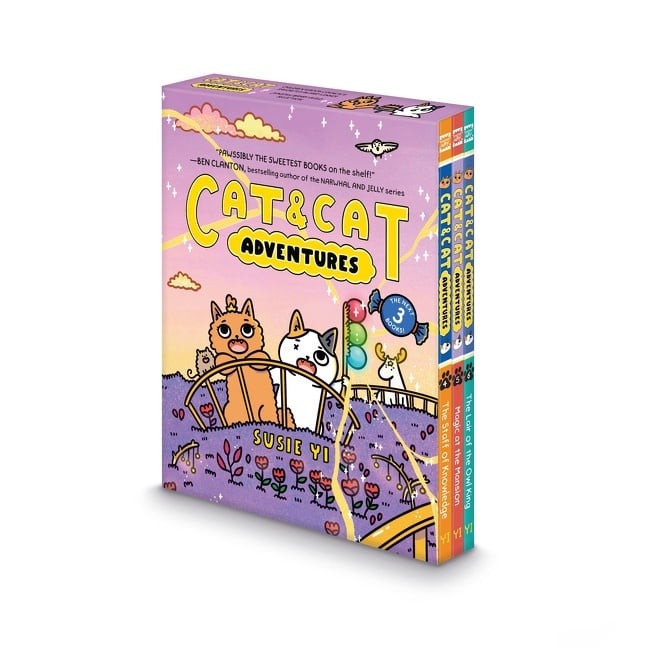 HarperAlley Cat & Cat Adventures #4-6: A Graphic Novel 3-Book Box Set: The Staff of Knowledge, Magic at the Mansion, The Lair of the Owl King