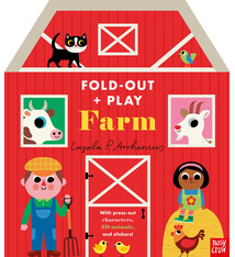 Nosy Crow Fold-Out + Play: Farm: Build your own 3D farm with interactive play pieces and stickers