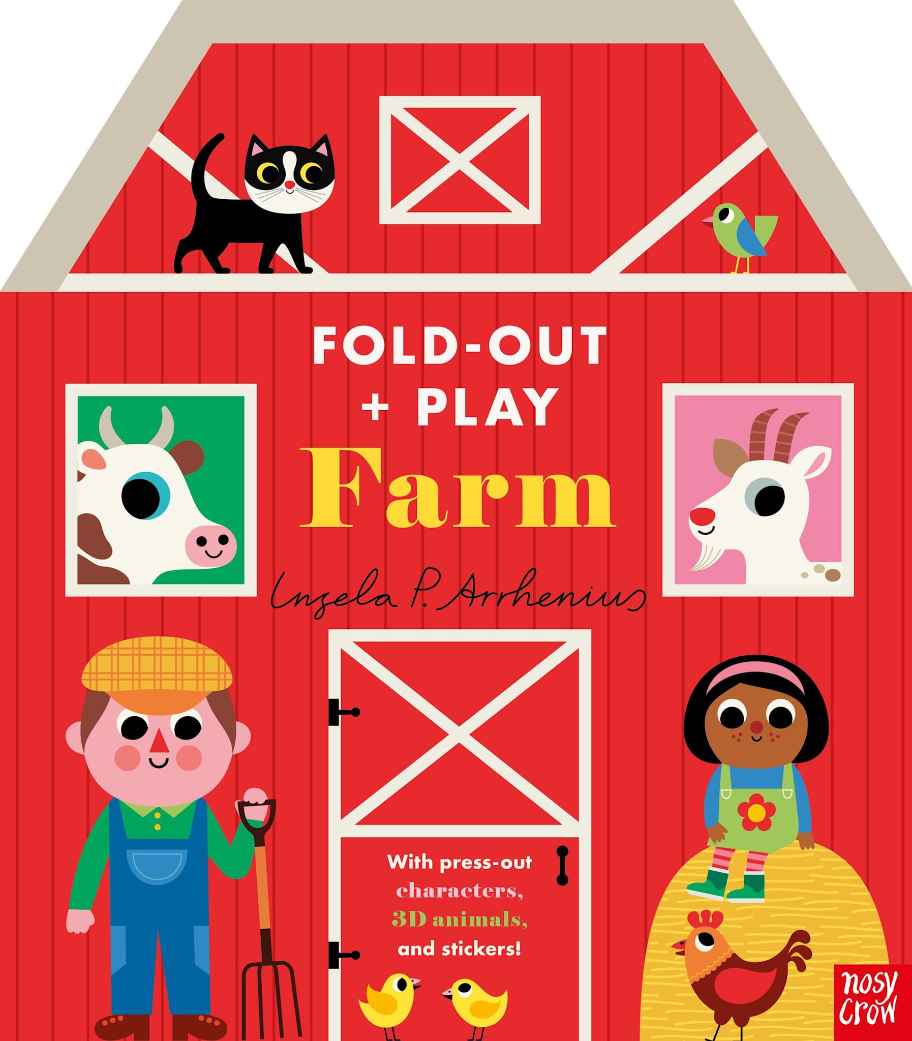 Nosy Crow Fold-Out + Play: Farm: Build your own 3D farm with interactive play pieces and stickers