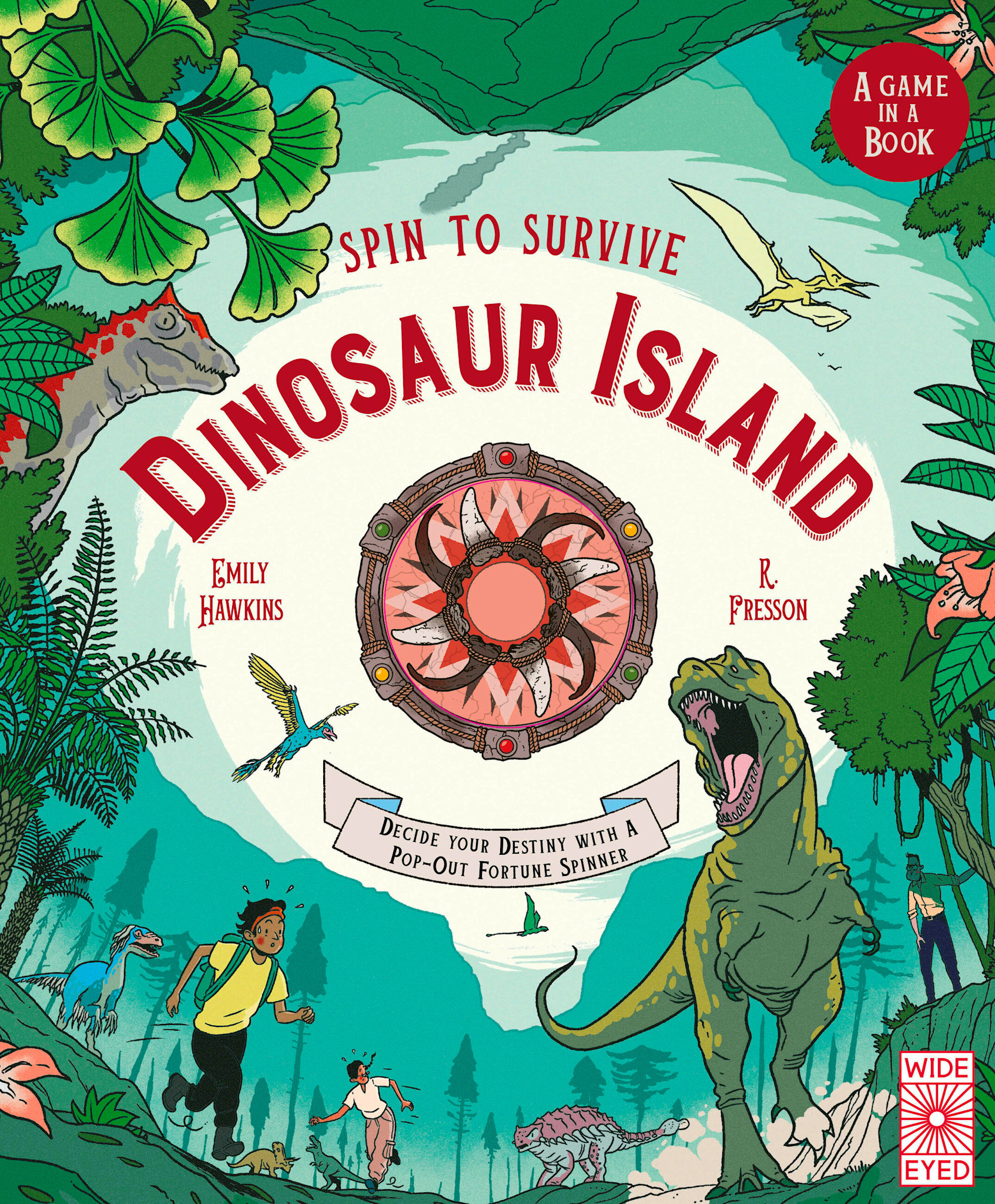 Wide Eyed Editions Spin to Survive: Dinosaur Island