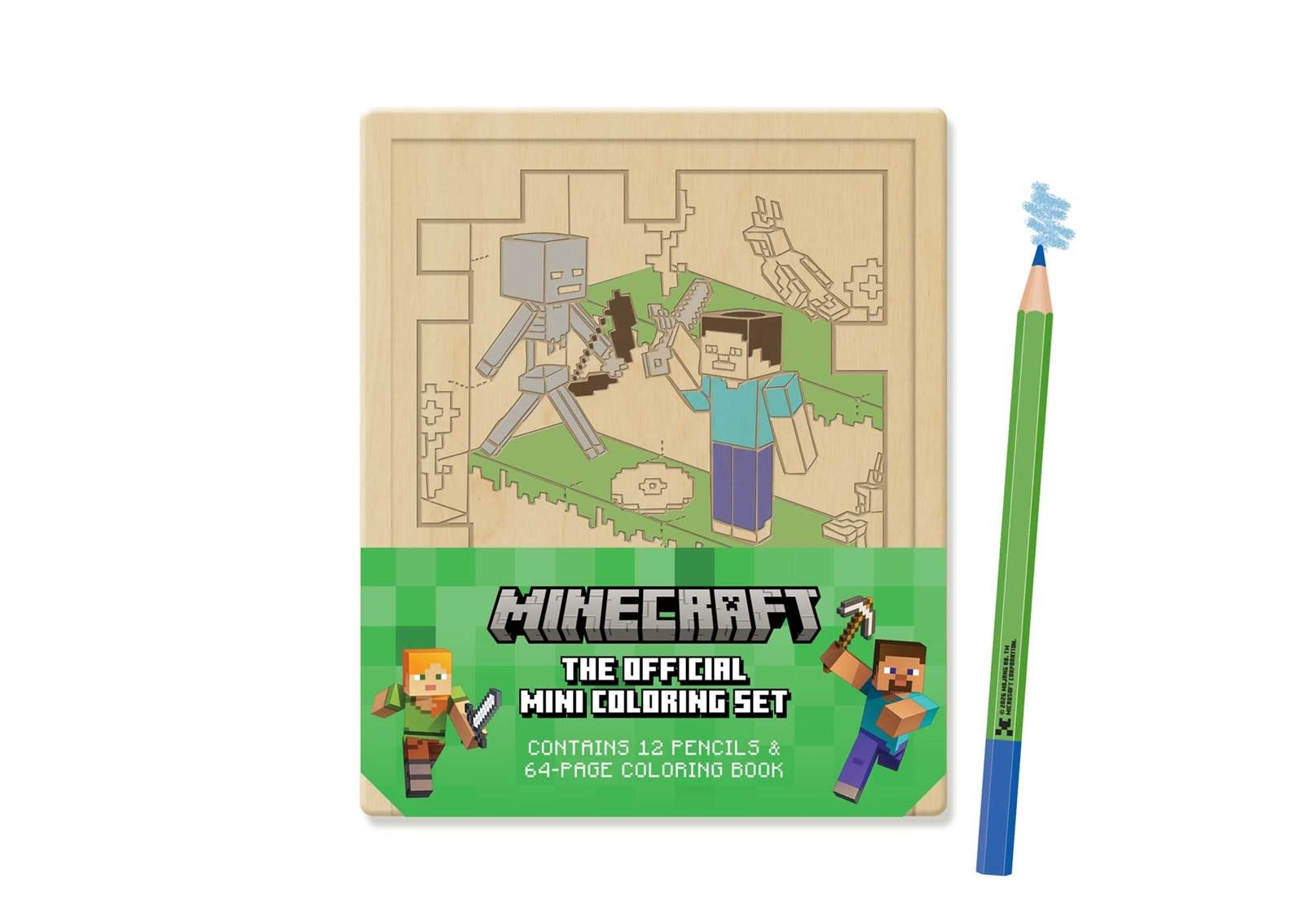 Insight Editions Minecraft: The Official Mini Coloring Set: Contains 64pp coloring book and 12 premium colored pencils