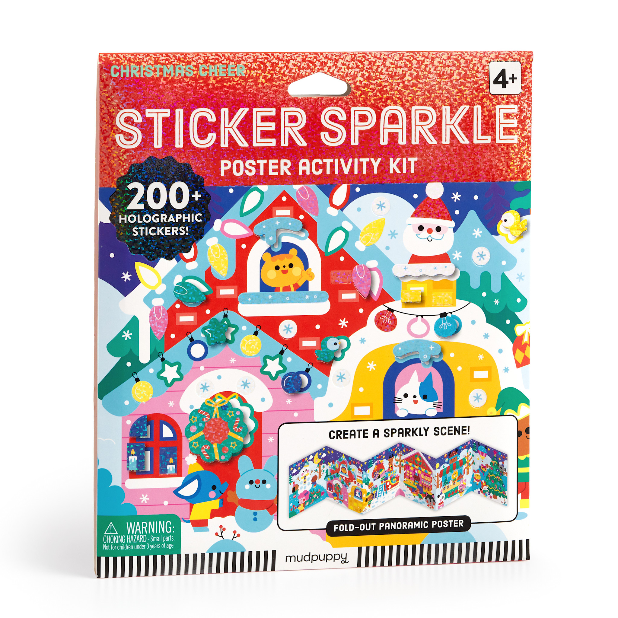 Mudpuppy Christmas Cheer Sticker Sparkle Poster Activity Kit