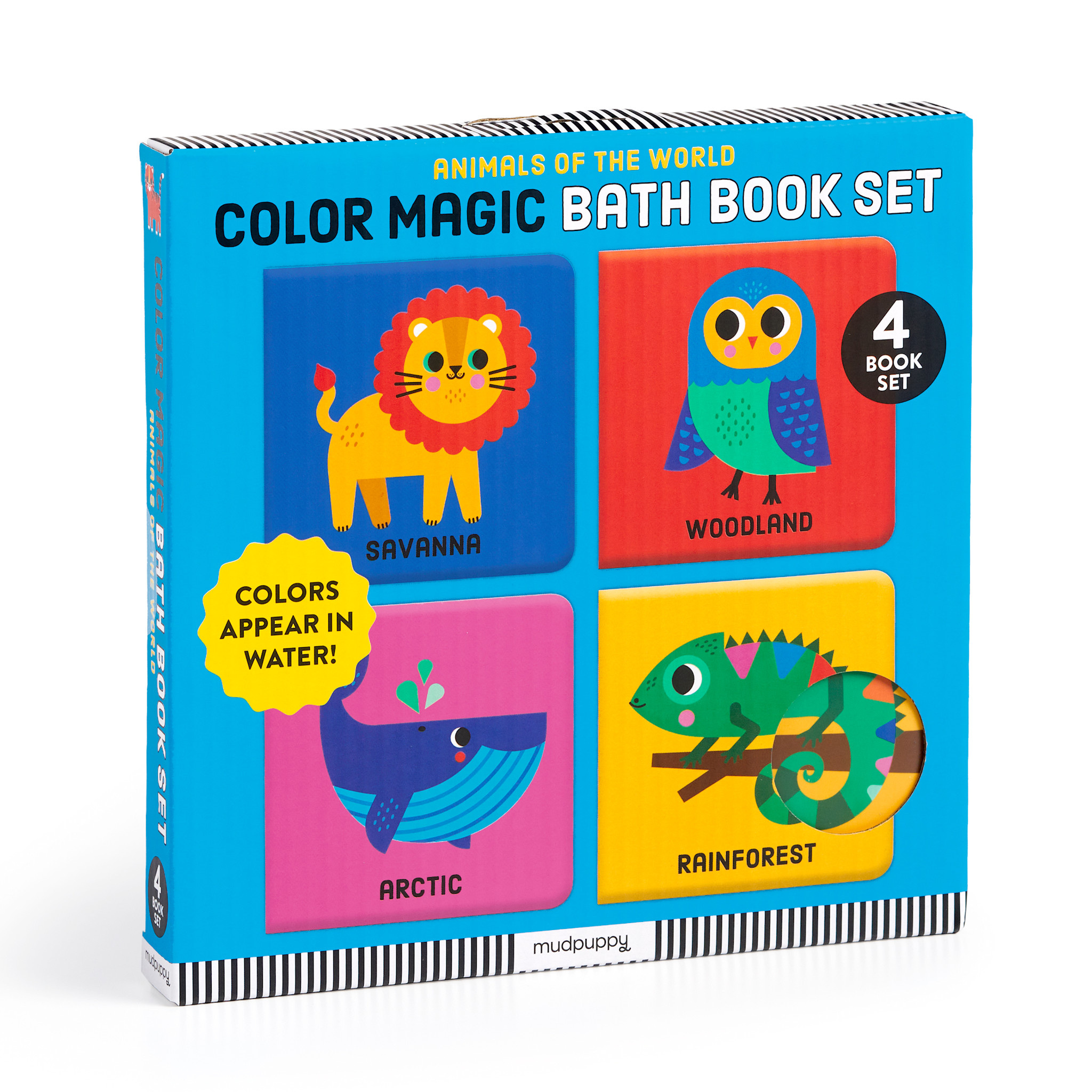 Mudpuppy Animals Of The World Color Magic Bath Book Set