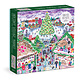 Galison Michael Storrings Holiday Village Market 1000pc Foil Puzzle in Square Box