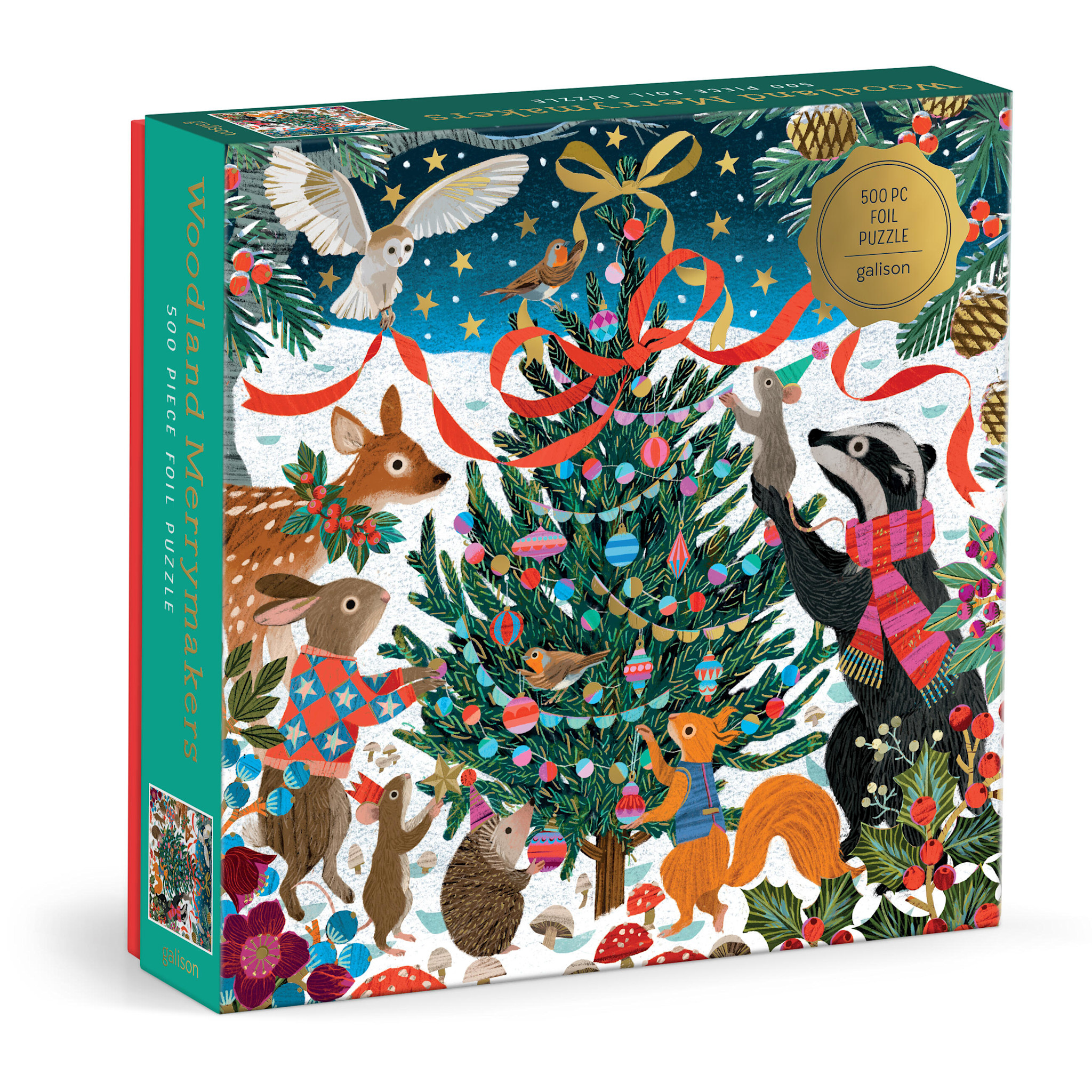 Galison Victoria Ball Woodland Merrymakers 500 Piece Foil Puzzle