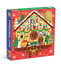Mudpuppy Christmas Time 500 Piece Foil Puzzle