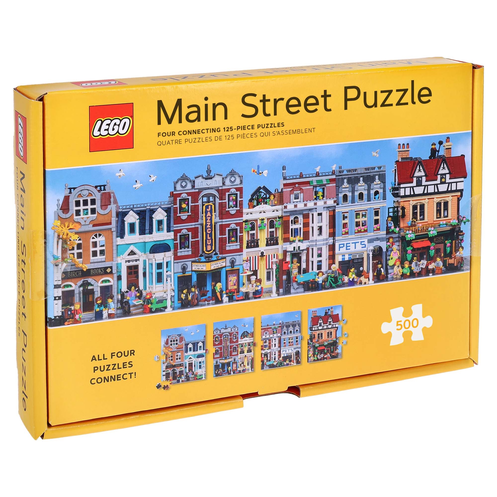 Chronicle Books LEGO Main Street Puzzle: Four Connecting 125-Piece Puzzles