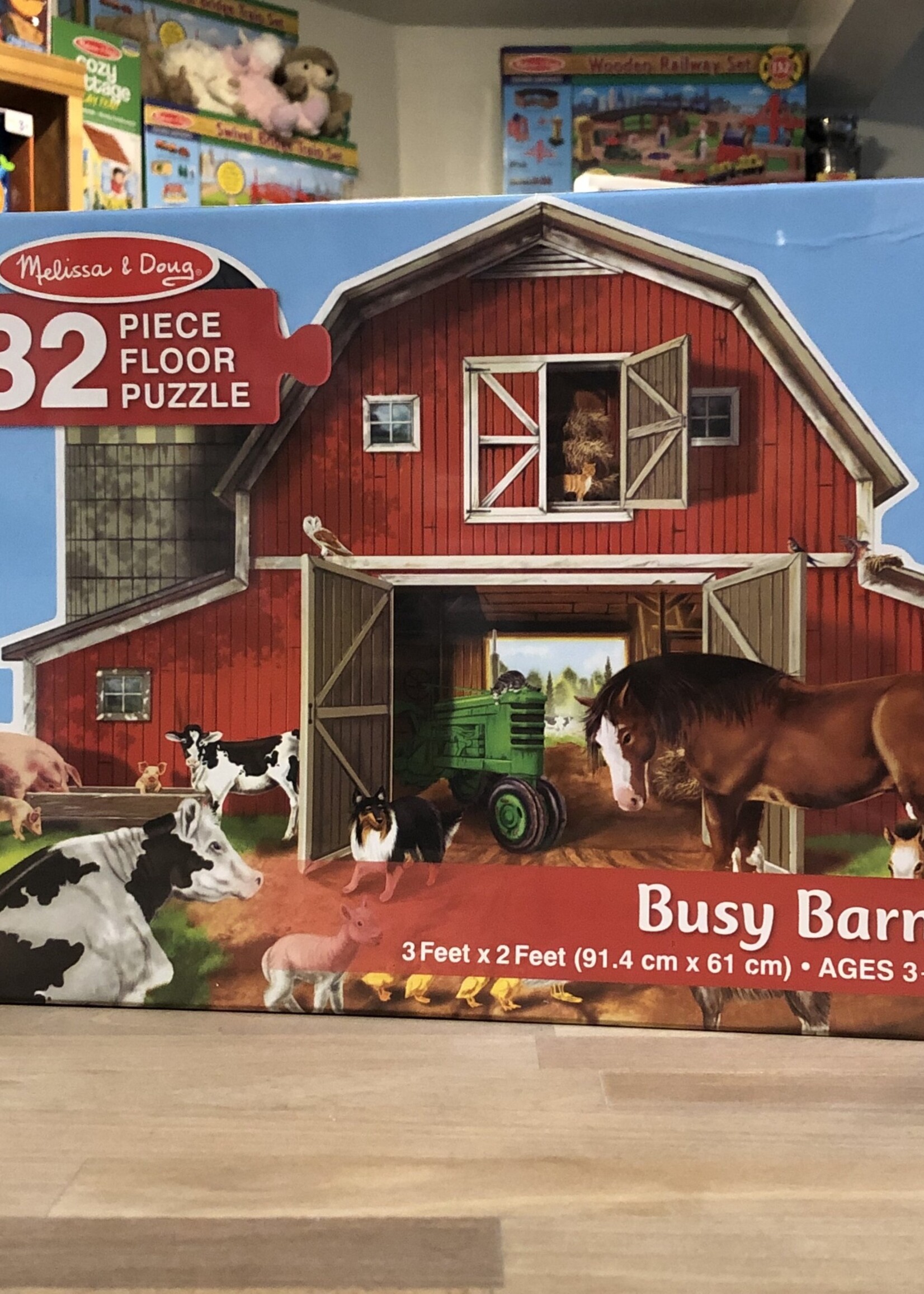Melissa & Doug Busy Barn Shaped Floor Puzzle (32 Pc.)