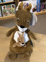 Tri-Action Toys Stuffy - Brown Kangaroo w/ Baby (Allezou)