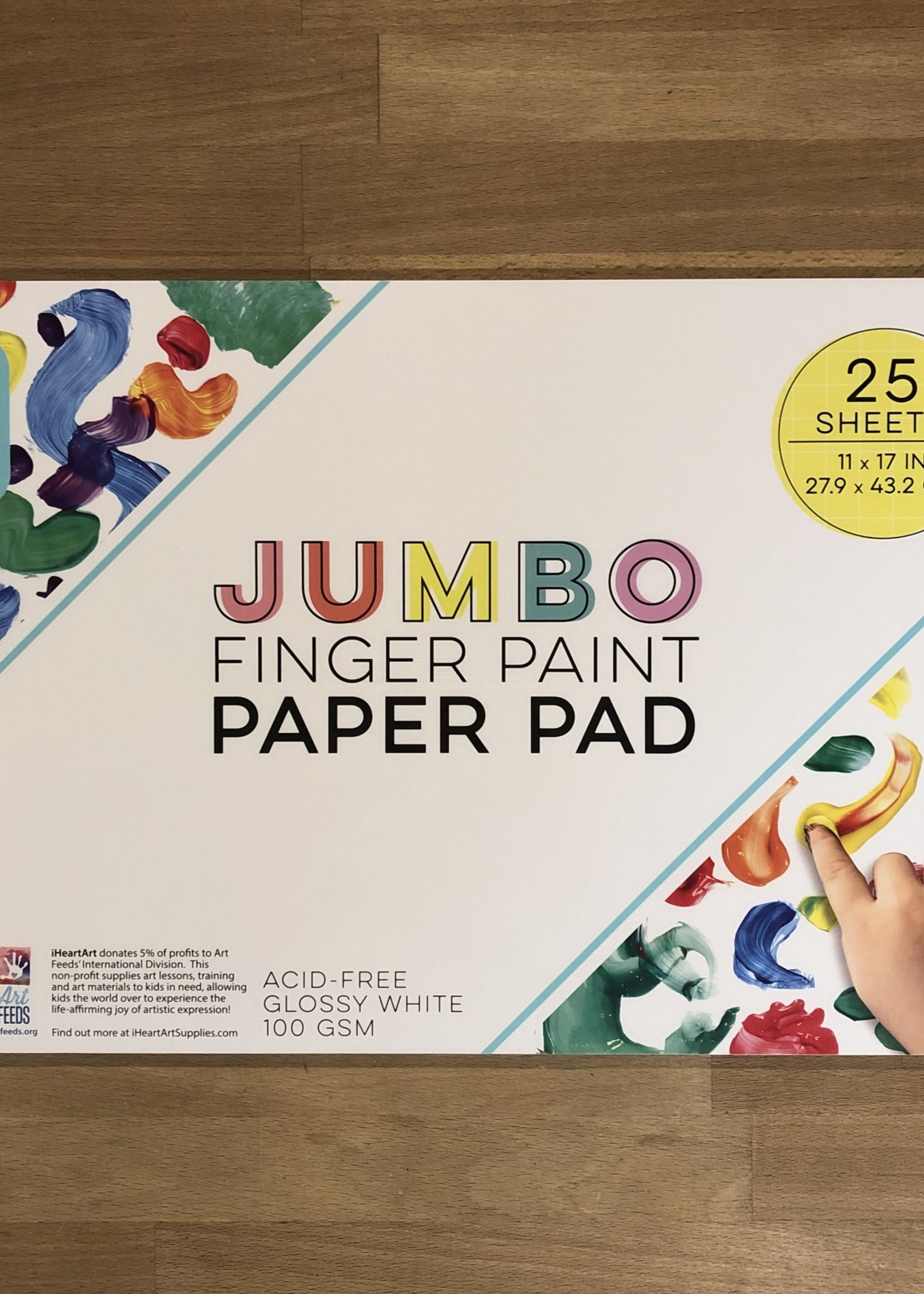 Bright Stripes JR Jumbo Finger Paint Paper Pad, 11”x17”