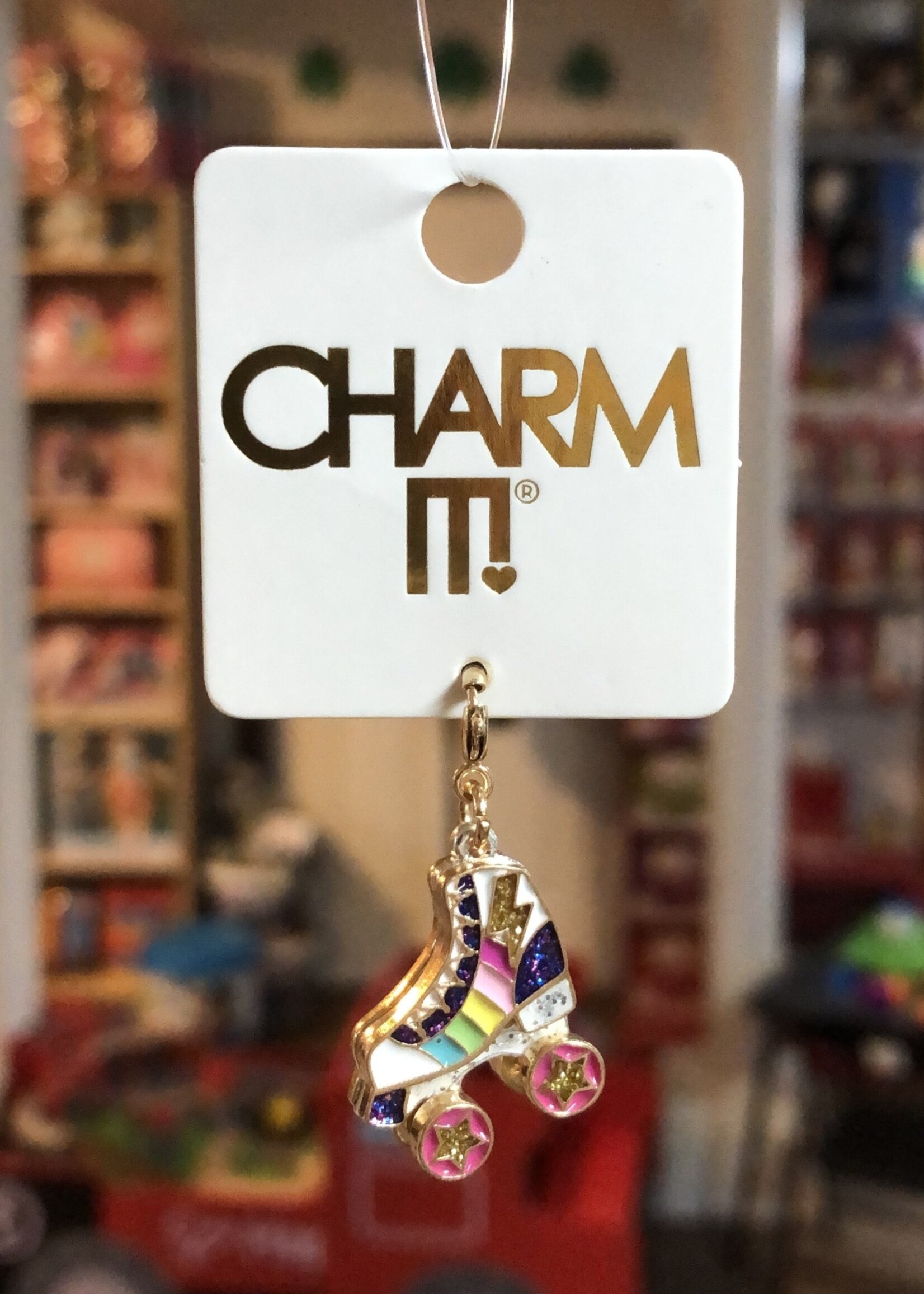 Charm It! Charm It! - Gold Rainbow Roller Skate Charm