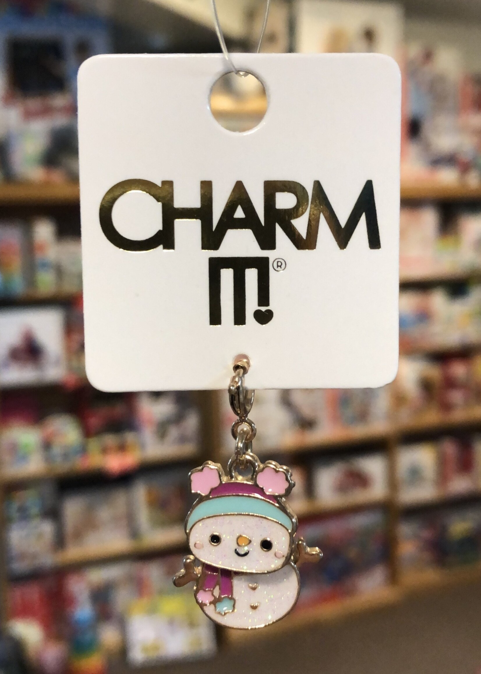 Charm It! Charm It! - Gold Swivel Snowman Charm