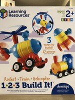 Learning Resources 1-2-3 Build It! Train-Rocket-Helicopter