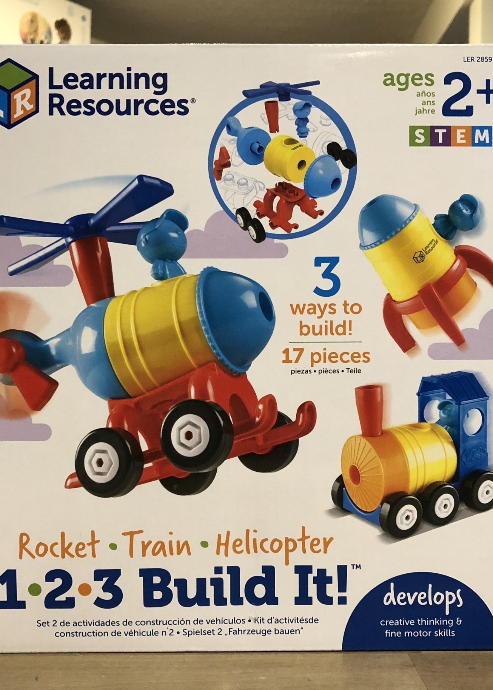 Learning Resources 1-2-3 Build It! Train-Rocket-Helicopter