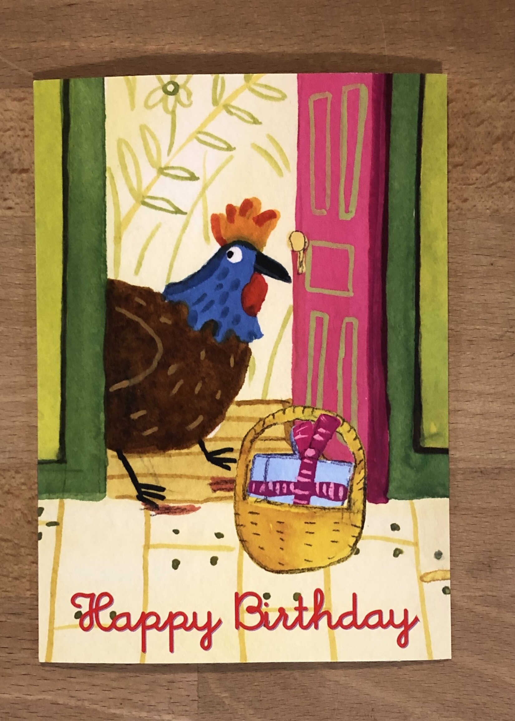 Greeting card, Kids Bday Card - Rooster At The Door