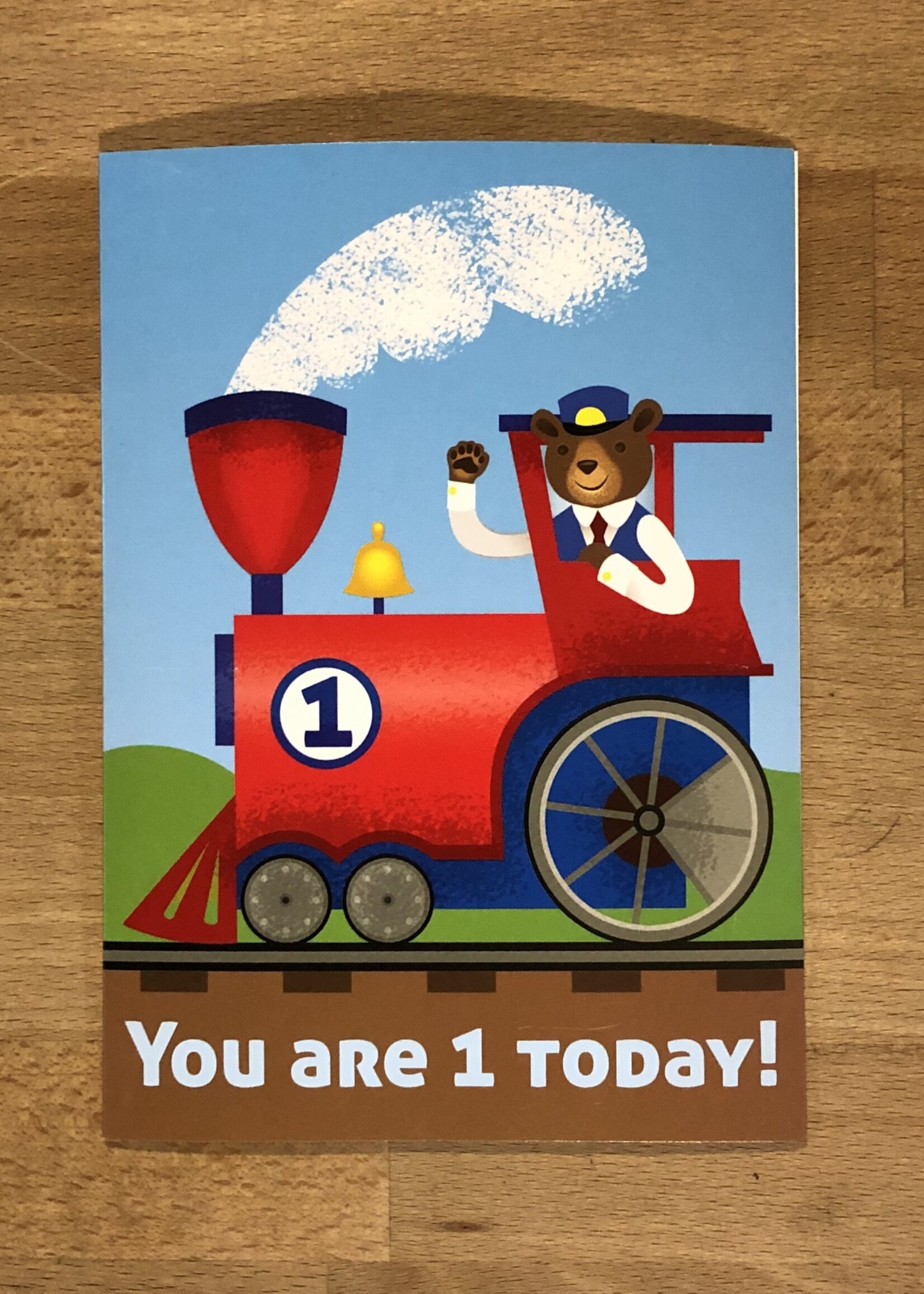 Greeting card, Kids Bday Card - Train 1st Bday