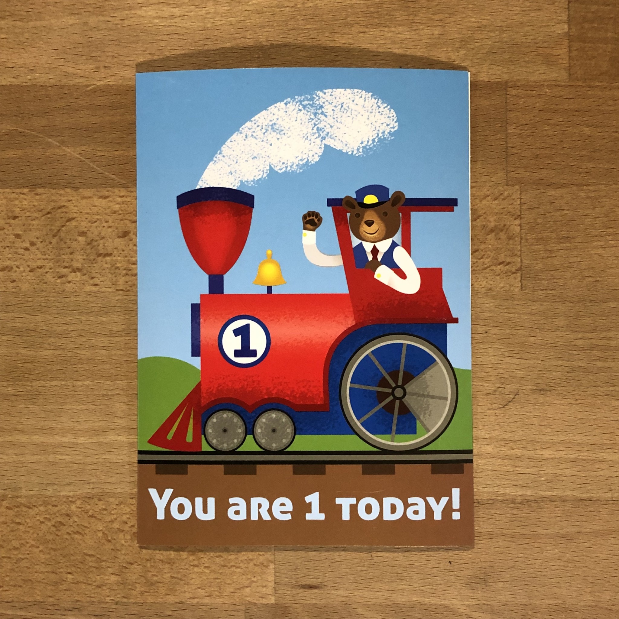 Greeting card, Kids Bday Card - Train 1st Bday
