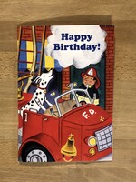 Greeting card, Fire Dog & Fireman Birthday Card