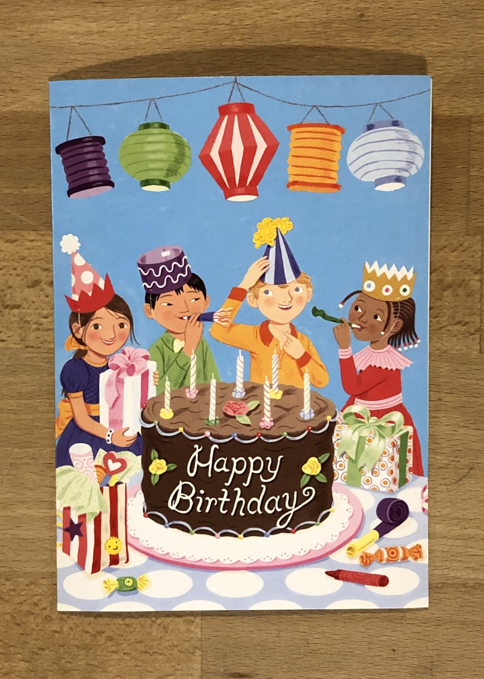 Greeting card, Kids Bday Card - Birthday Party Chinese Lanterns