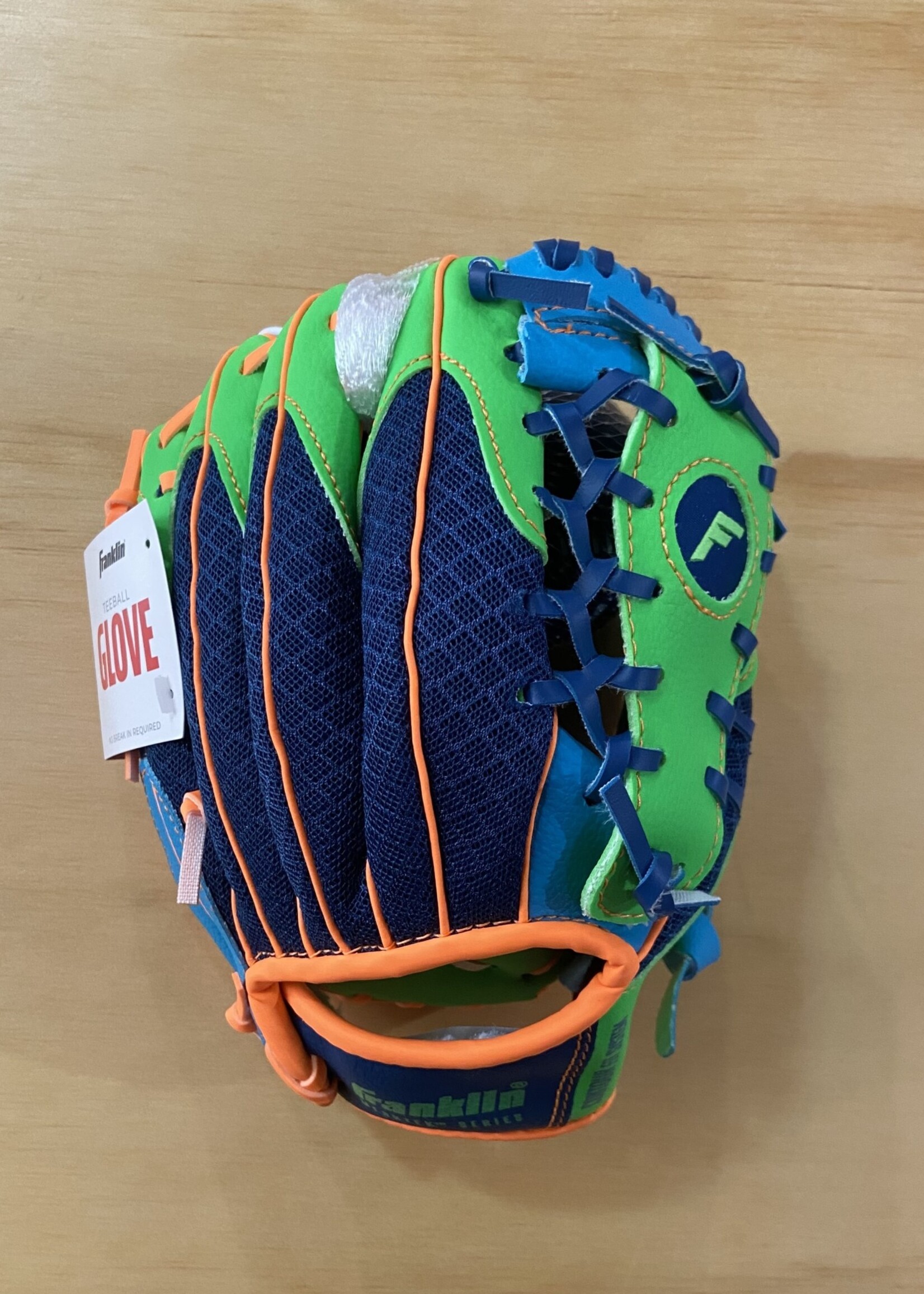 Franklin Youth Fielding Glove ( Royal / Lime / Orange ) - T-Ball Meshtek Series