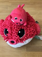 Tri-Action Toys Stuffy - Beetroot Puffer Fish with Baby