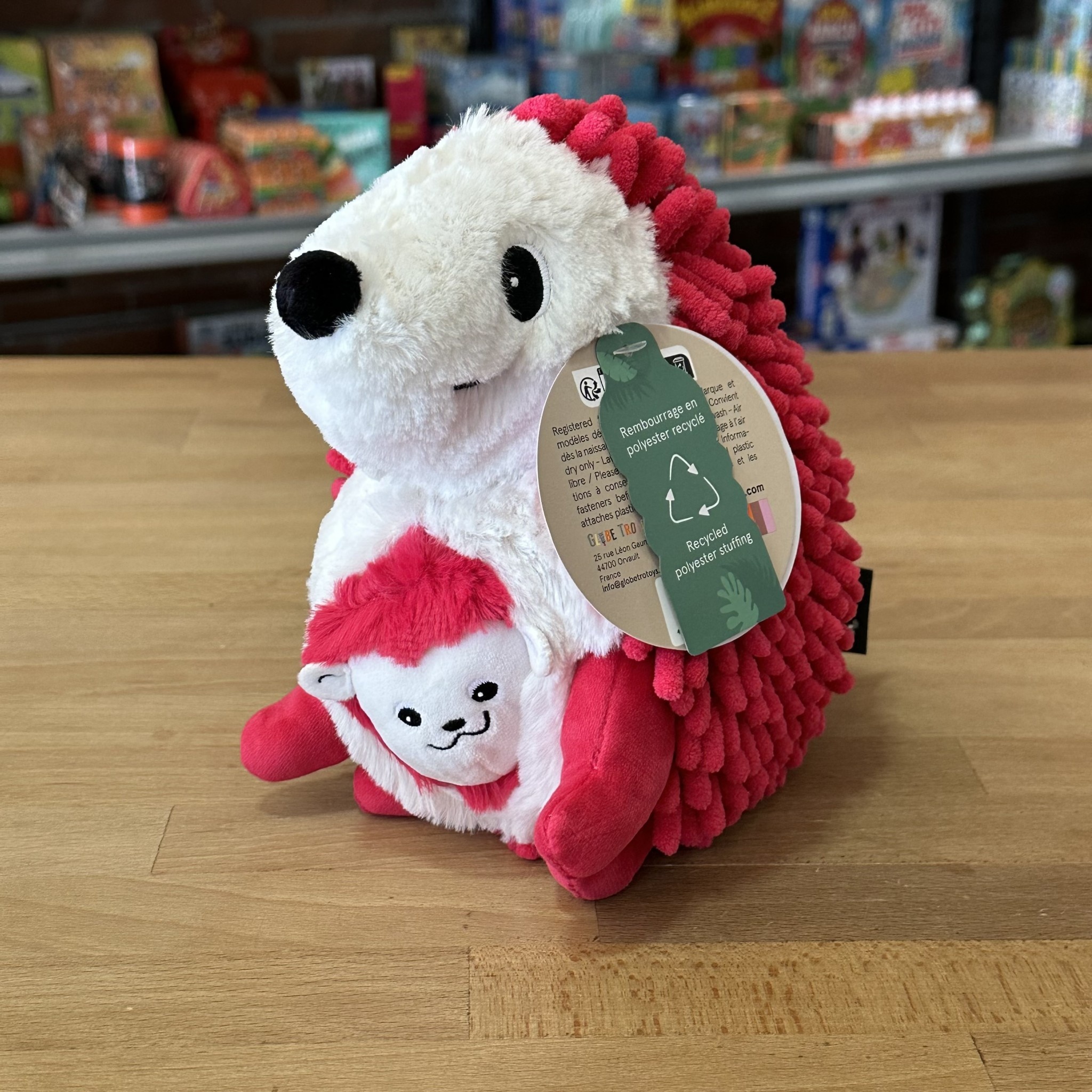 Stuffy - Beetroot Hedgehog with Baby