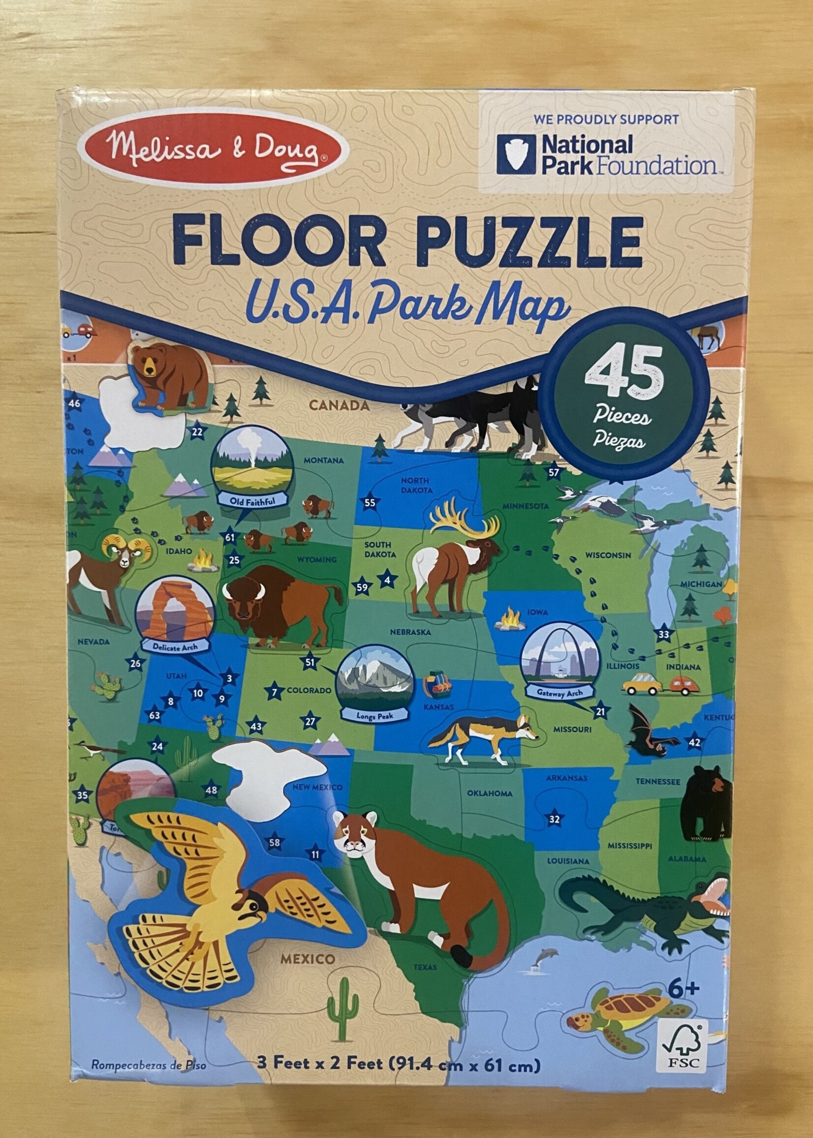 Melissa & Doug National Parks Floor Puzzle U.S.A Park Map