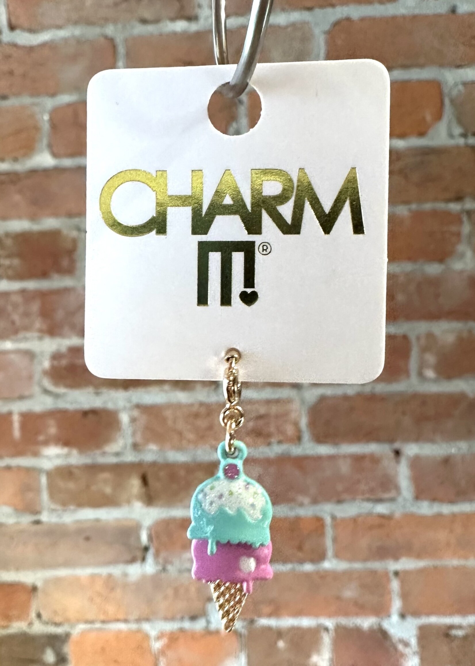 Charm It Charm It! - Gold Swivel Ice Cream Cone Charm