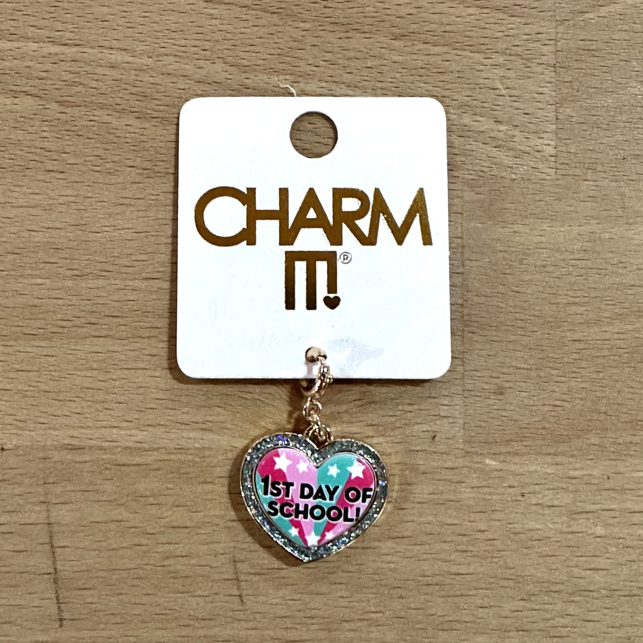Charm It! - Gold Glitter First Day of School Charm