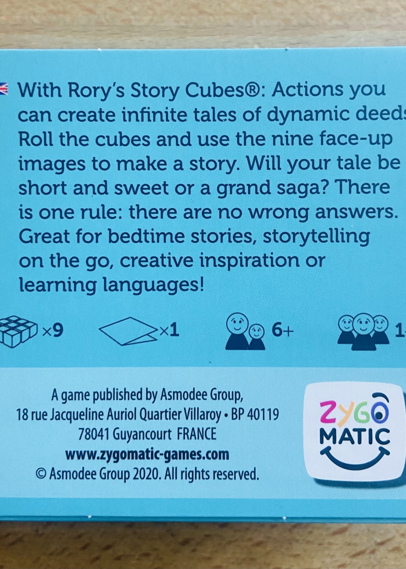Asmodee USA Game - Rory’s Story Cubes:  Actions