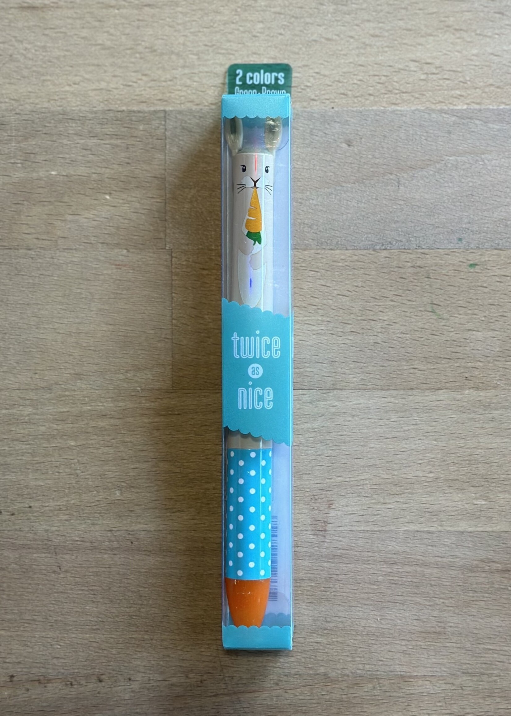 Twice as Nice 2-Color Click Pen - Green/Brown